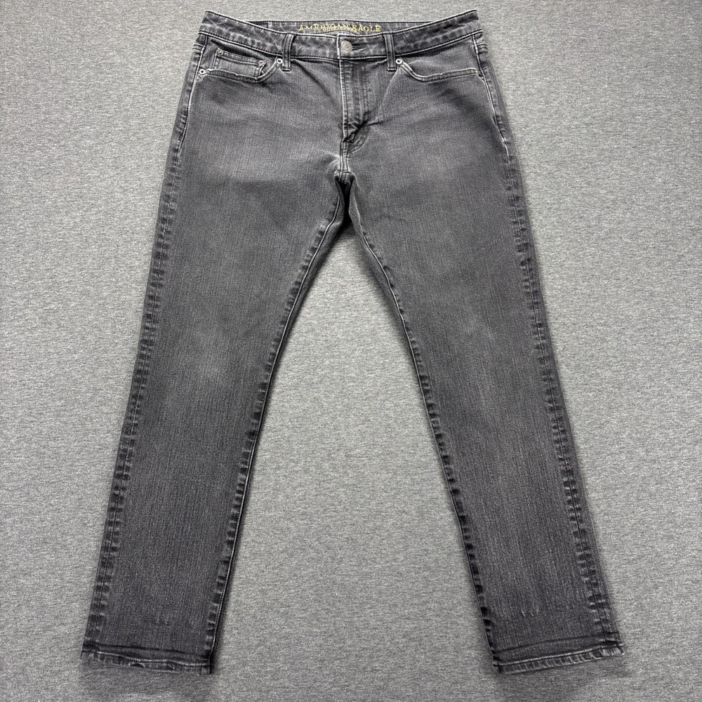 American Eagle Jeans Mens 33x29 Extreme Flex 4 Slim Fit Black Fade Streetwear